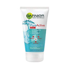 Charger l'image dans la galerie, Garnier -Pure Active 3 in 1 Cleanser + Scrub + Mask for Mixed Skin - Avec imperfections, 150 ml - Nature Linking
