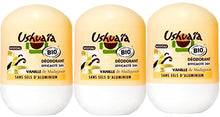 Charger l'image dans la galerie, Ushuaïa - Déodorant Femme Bille Polynésie Parfum Vanille Bio Efficacité 24h - 50 ml - Lot de 3 - Nature Linking