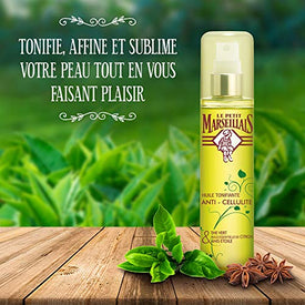 Le Petit Marseillais Huile Anti-Cellulite, Tonifie, Affine, Sublime, Thé Vert, Huile Essentielle de Citron, Anis Étoilé, 150ml - Nature Linking