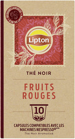 Lipton Thé Noir Fruits Rouges Compatibles Nespresso 10 Capsules - lot de 2