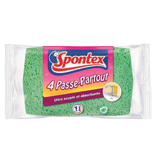 Charger l'image dans la galerie, SPONTEX - Eponge passe-Partout - 4 éponges absorbantes colorées ultra souples