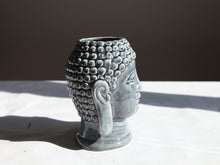 Charger l'image dans la galerie, Cache-pot tête de bouddha en céramique couleur bleu- hauteur 20CM
