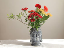 Charger l'image dans la galerie, Cache-pot tête de bouddha en céramique couleur bleu- hauteur 20CM